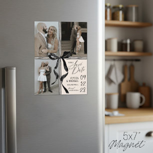 Convite Arco Preto Aquarela 3 Fotos Casamento Save the Dat