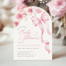 Convite Arqueado para Chá de Bebê Baby In Bloom