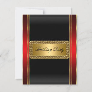 Convite Art Déco Dourado Preto e Vermelho