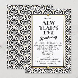 Convite Art Déco Gatsby para Réveillon