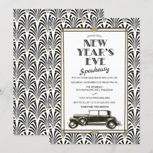 Convite Art Déco Gatsby para Réveillon