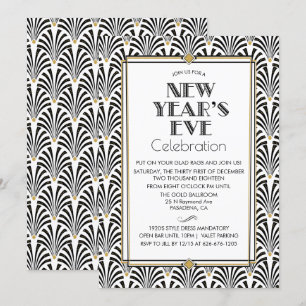 Convite Art Déco Gatsby para Réveillon