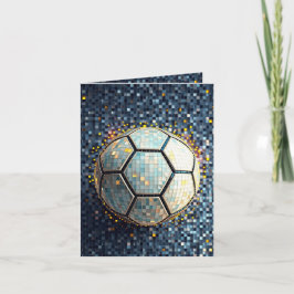 Convite Arte abstrata da bola de futebol Mosaico Azul Copa