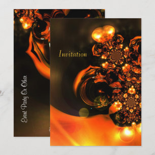 Convite Arte Abstrata Joias Laranja