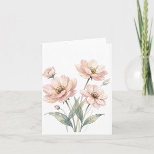 Convite Arte de Buquê de Aquarela Floral Rosa Suave