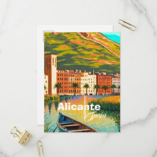 Convite Arte de cartão postal de viagem Alicante Espanha,