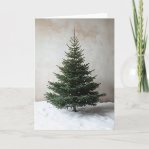 Convite Árvore de Natal minimalista com luzes suaves na ne