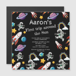 Convite Astronauta Espacial - Primeira Festa de aniversári