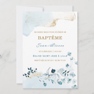 Convite au baptême pour un garçon