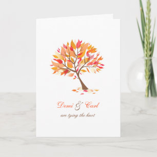 Convite Autumn Theme Tree Folded Wedding Invitation