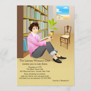 Convite ávido do clube de leitura do leitor