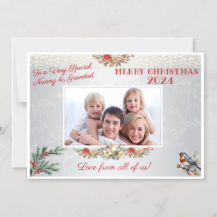 Convite Avós Natal Dão Foto Flexível de Magnetos