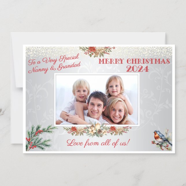 Convite Avós Natal Dão Foto Flexível de Magnetos (Frente)