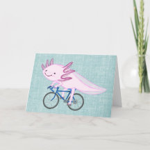 Axolotl em uma bicicleta