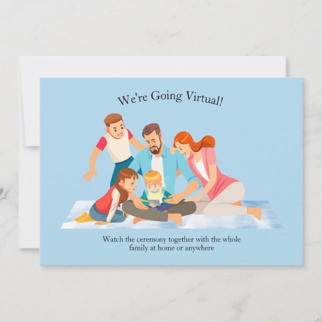 Convite Azul à Cerimônia de Graduação Online (Frente)