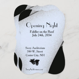 Convite Azul Ao Teatro Noturno De Abertura