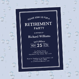 Convite Azul Clássico de Partida de Reforma