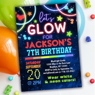 Convite Azul de Aniversário de Festa Brilhante