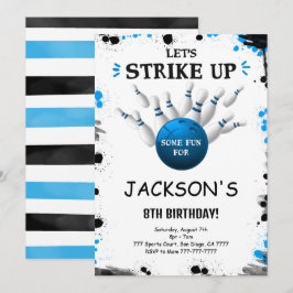 Convite Azul de Boliche Editável