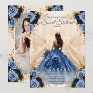 Convite Azul de Princesa para Doce 16 Fotos