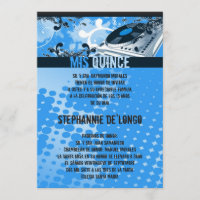 convite azul de Quinceanera da plataforma