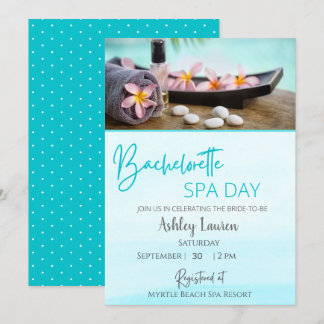 Convite Azul de Spa para Despedida de Solteira