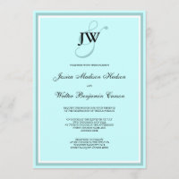 Convite azul do monograma
