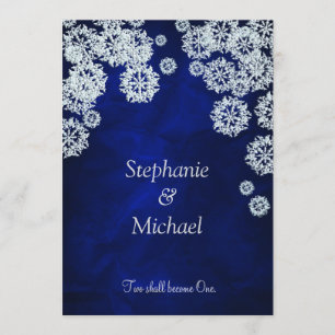 Convite azul elegante do casamento no inverno do