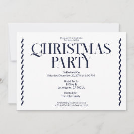 Convite azul elegante vintage para festa de Natal