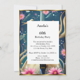 Convite azul Festa de aniversário abstrato