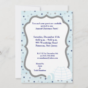 Convite Azul Icy Igloo Baby