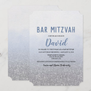 Convite Azul Ombre Bar Mitzvah