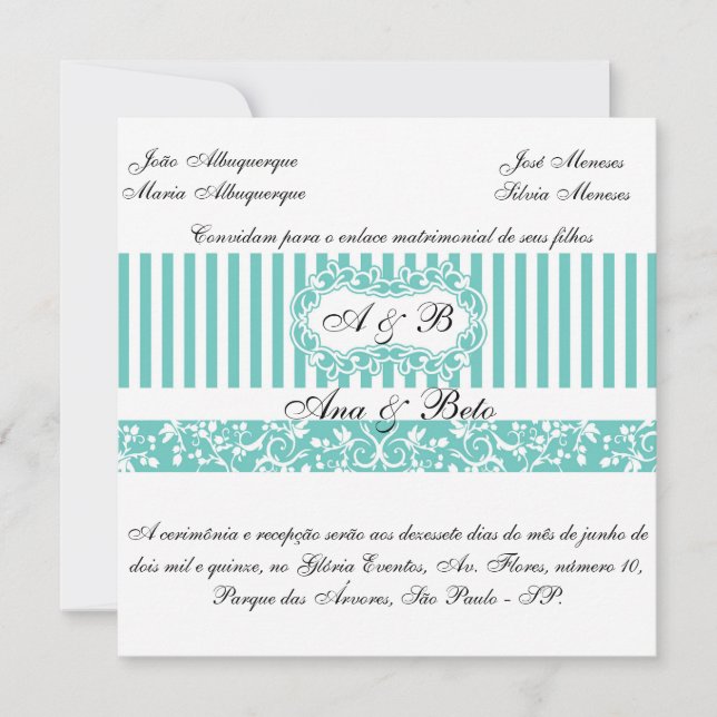 Convite Azul Tiffany (Frente)