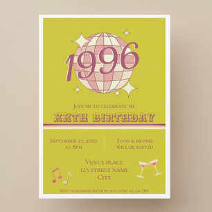 Convite azul turquesa de aniversário de 30 anos Vi