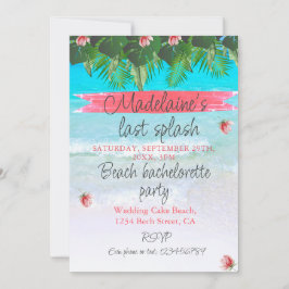 Convite Azul Verde Bachelorette Tropical de Praia