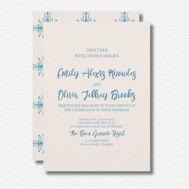 Convite Azulejo Blue Wedding (Criador carregado)