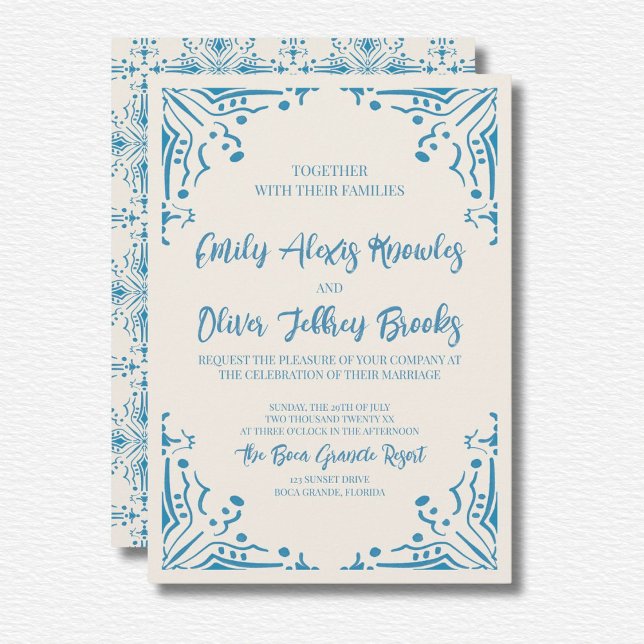 Convite Azulejo Blue Wedding (Criador carregado)