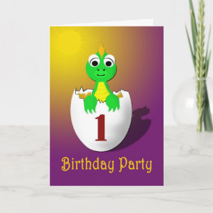 Convite Baby Dragon first birthday party invitation