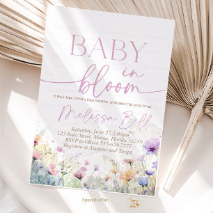 Convite Baby in Bloom, Chá de Bebê de Flores Silve