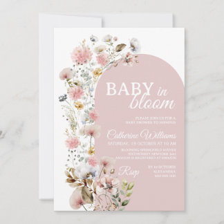 Convite Baby In Bloom Chás de Bebê