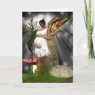Convite Baby Shower Card - African American Fairy