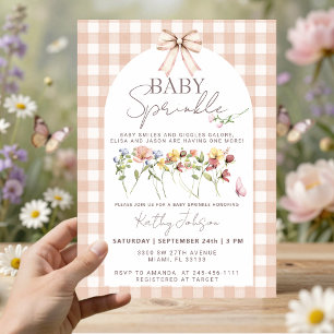 Convite Baby Sprinkle Flor Silvestre Ginga Neutro