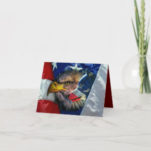 Convite Bald Eagle Wolf American Flag
