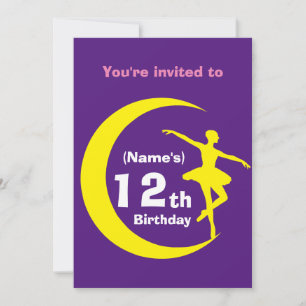 Convite Ballerina 12 Birthday-add name