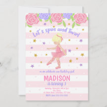Convite Ballerina Aniversário / Convite Tutu