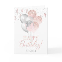 Balões de Blush e Prata Aniversário