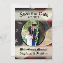 Bandeira Americana Save the Date com Fotografia