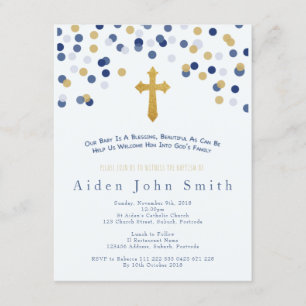 Convite Baptism para Meninos