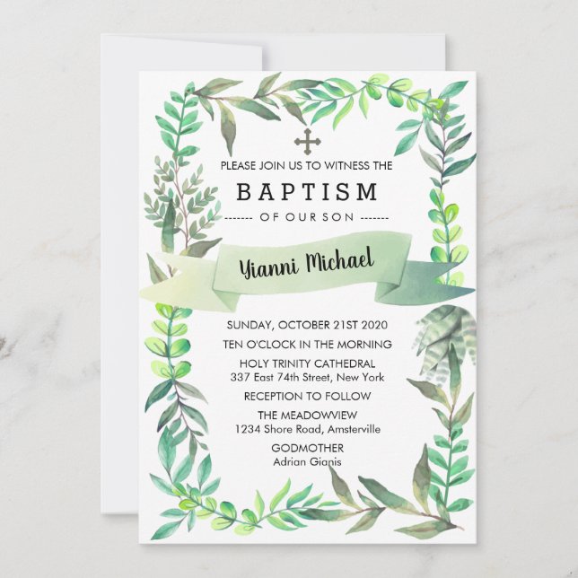 Convite Baptism Yianni. (Frente)