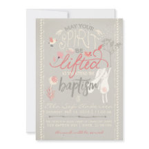 CONVITE BAPTISMO LDS| Bunny Floral Girl